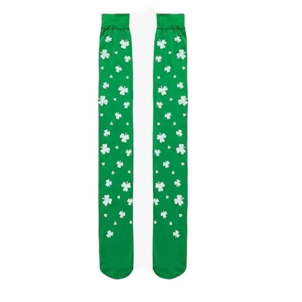 Four Leaf Clover Green Knee Socks